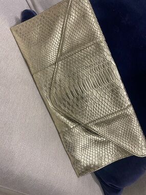 Urban Expressions Metallic Gold Textured Envelope Clutch